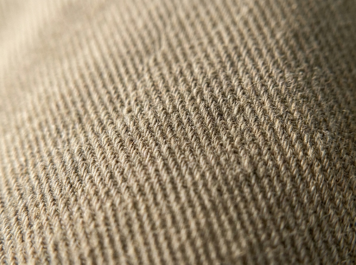 Macro close-up of Cotton Twill, Twill weave
