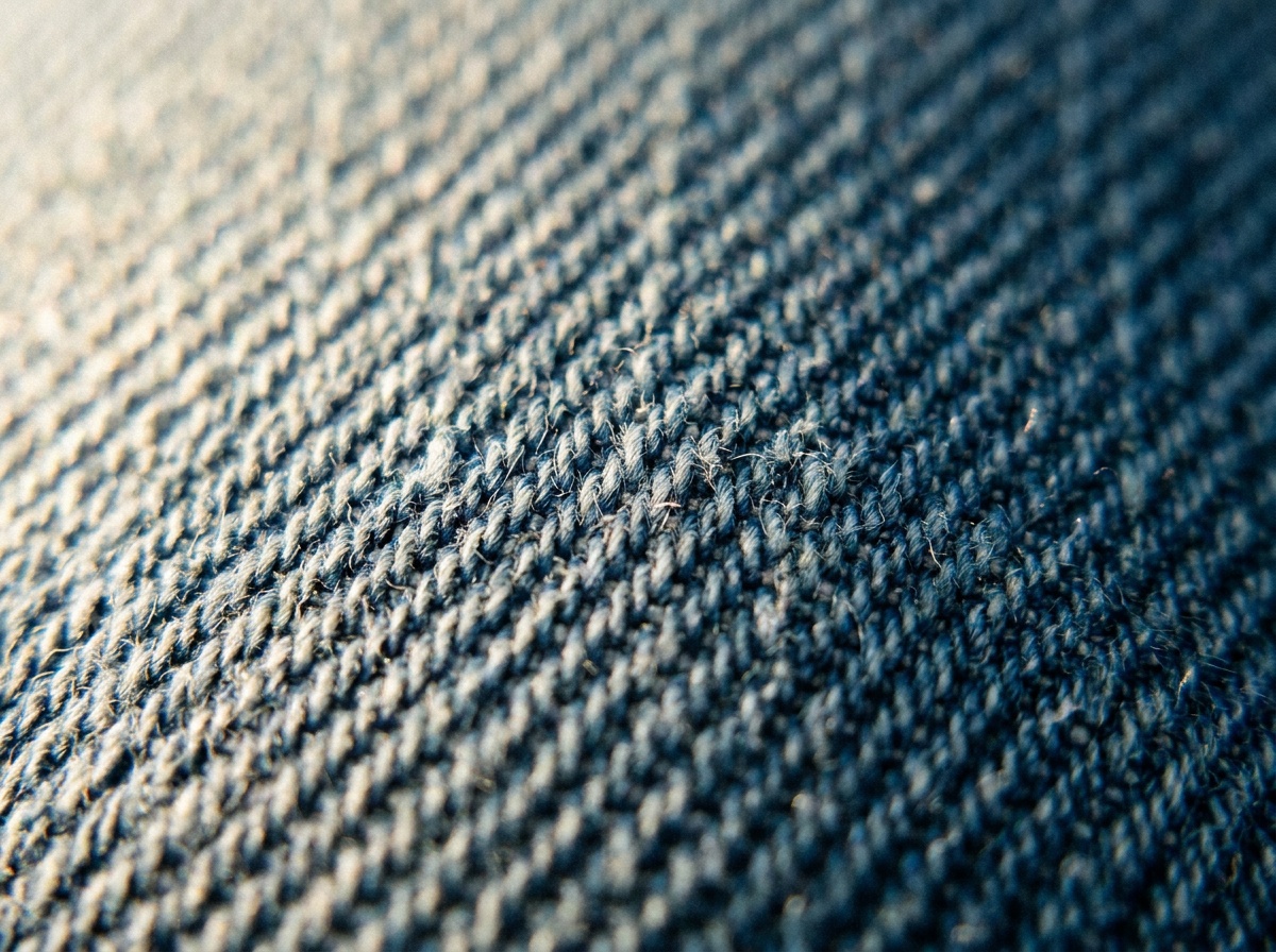 Macro close-up of Denim, Twill weave