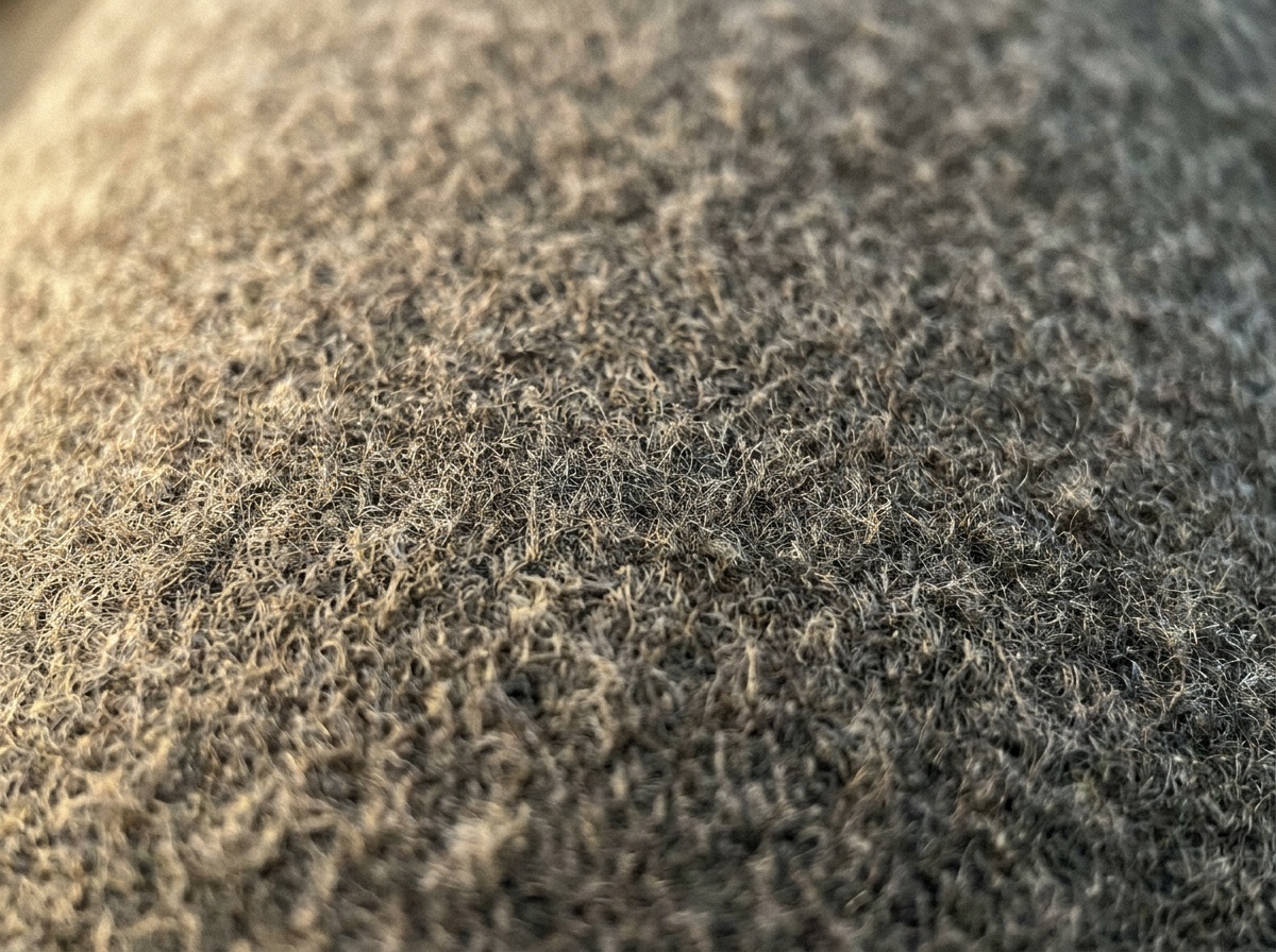 Macro close-up of Melton, Twill weave, heavily fulled and felted
