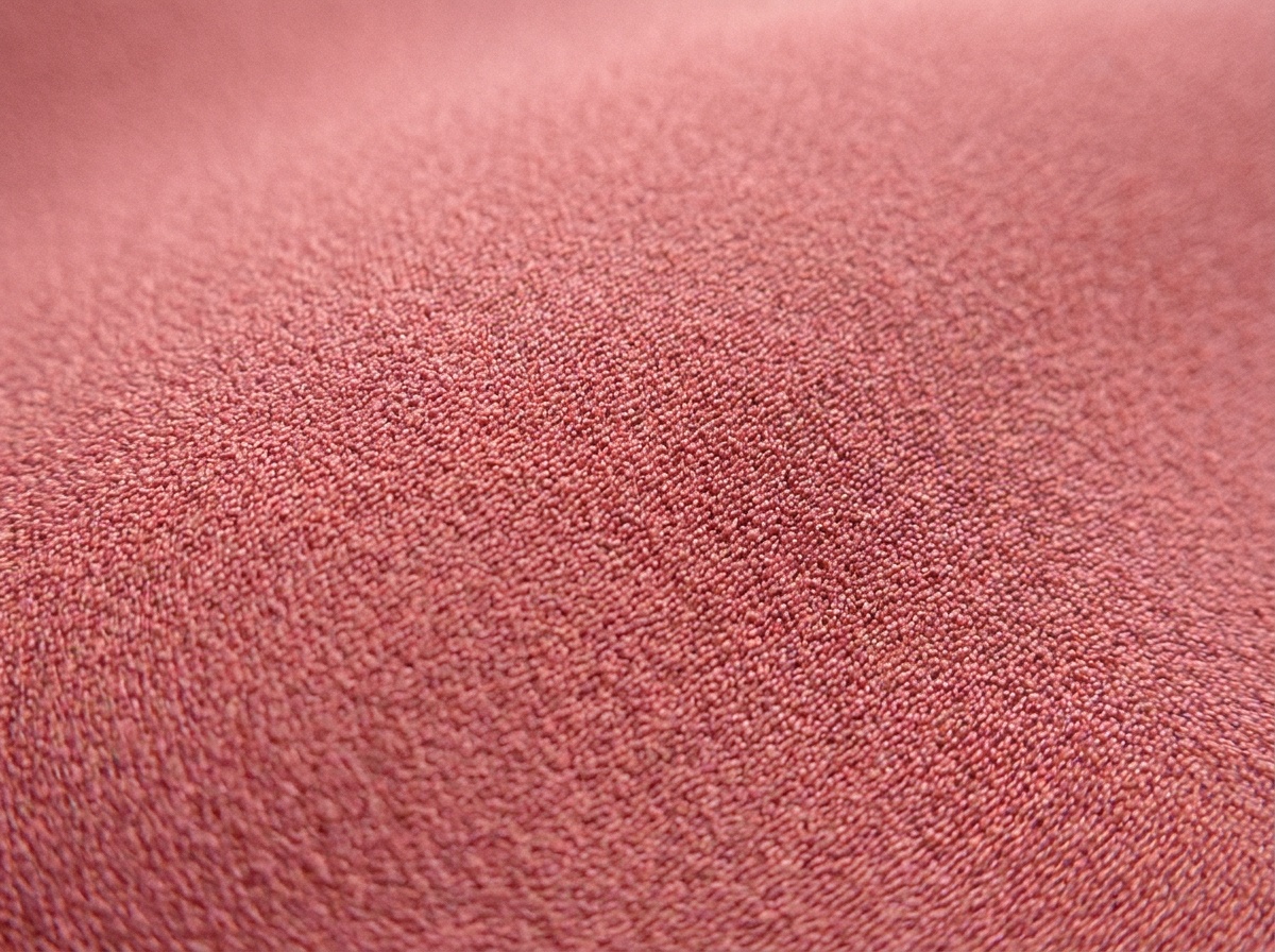 Macro close-up of Silk Georgette, Sheer plain weave, tightly twisted crepe yarns