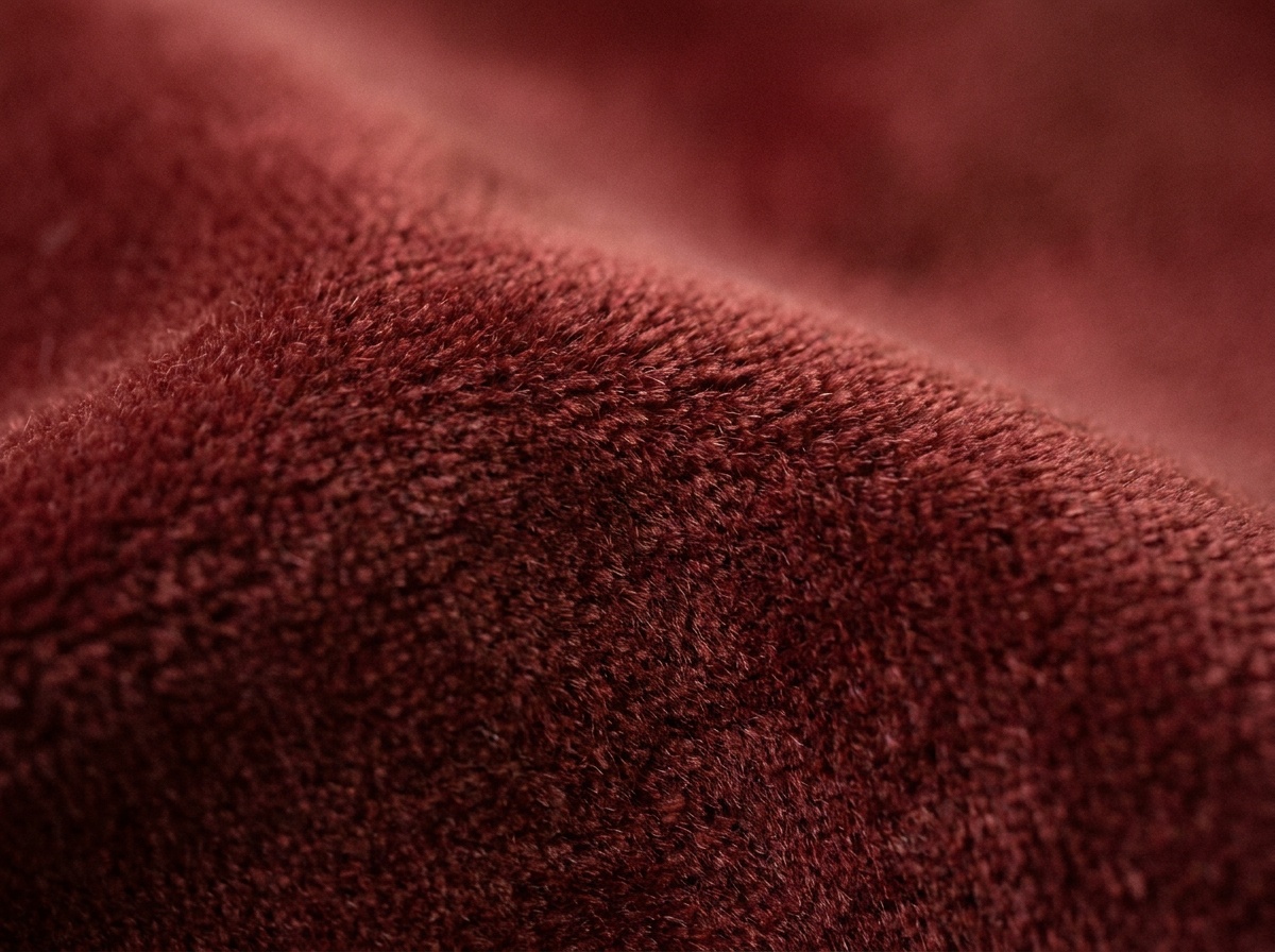 Macro close-up of Velvet, warp-pile weave (woven double, then cut apart to raise the pile)