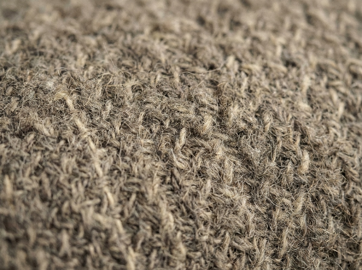Macro close-up of Wool Flannel, Plain or twill weave, milled and brushed