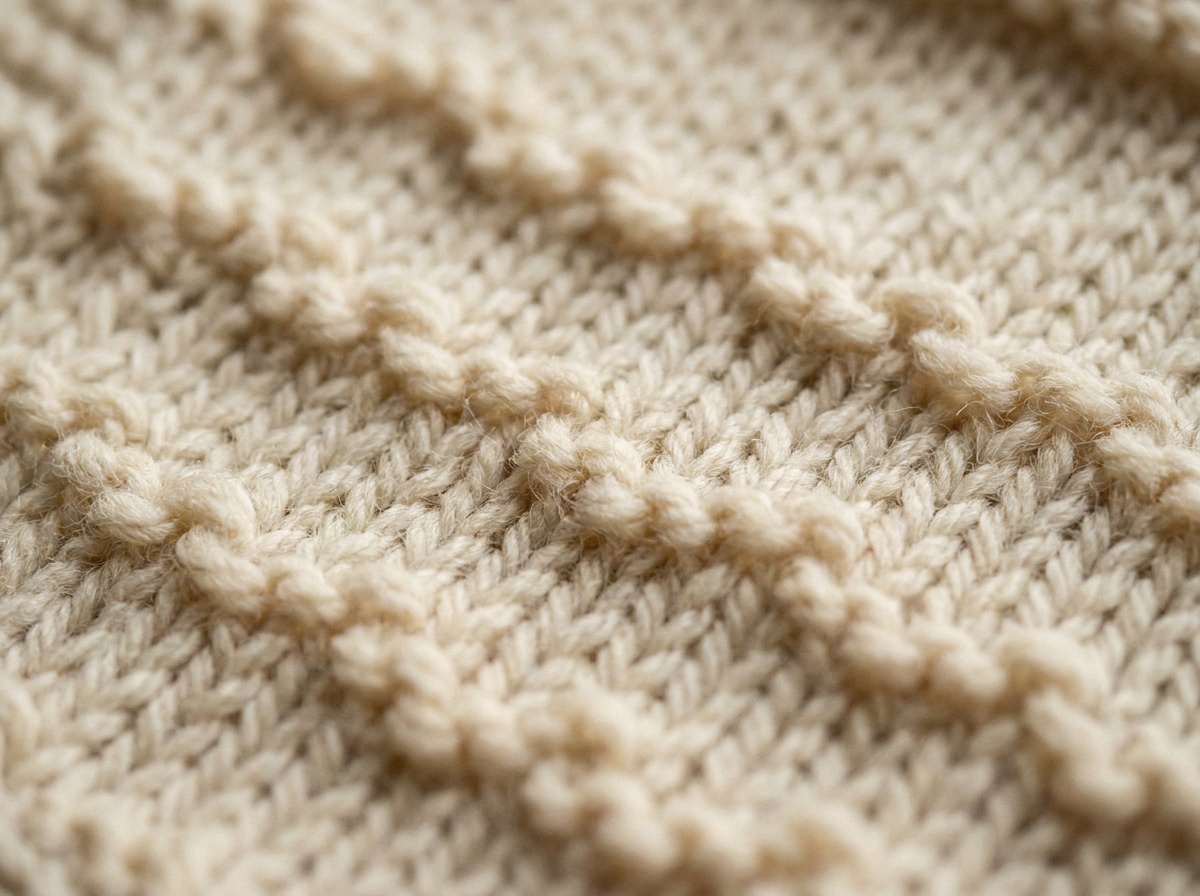 A worked swatch of Andalusian Stitch, knit texture visible