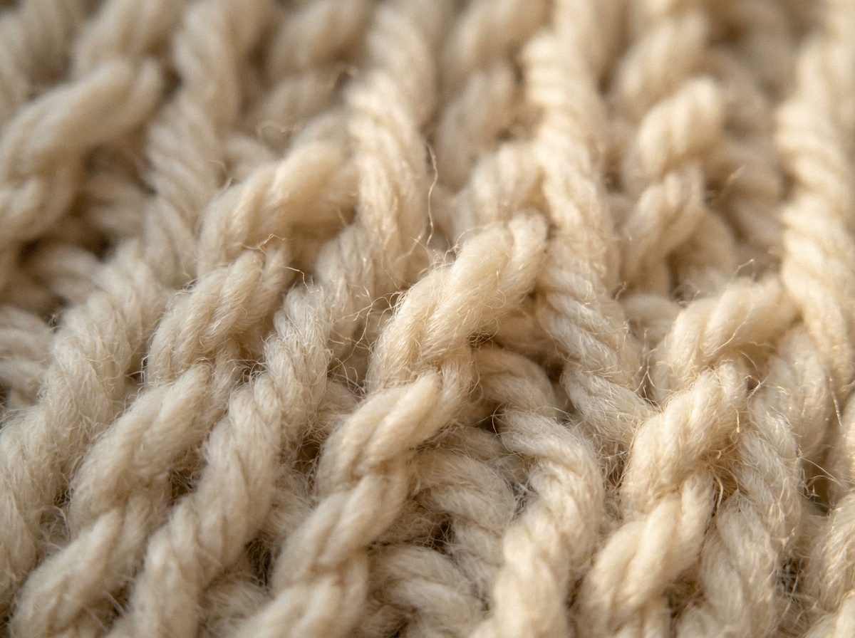 A worked swatch of Bamboo Stitch, knit texture visible
