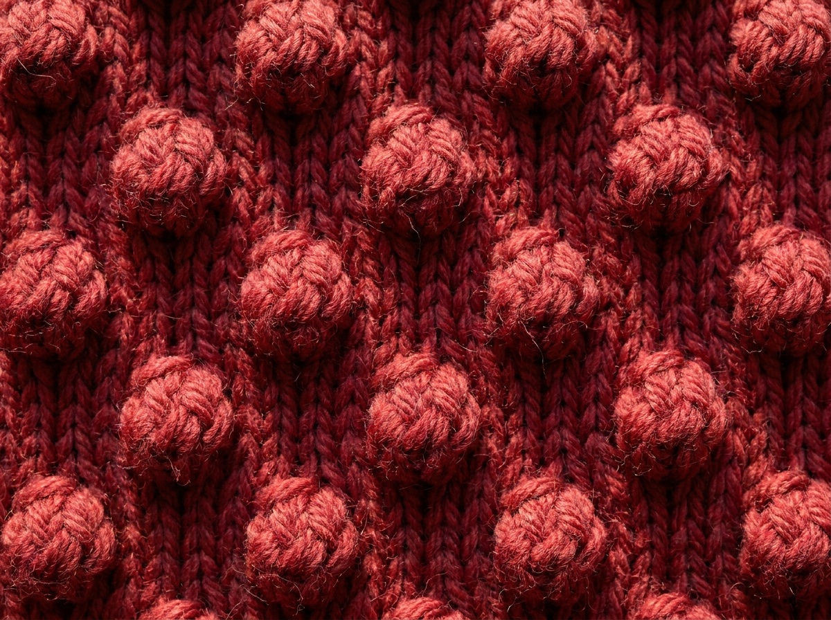 A worked swatch of Bobble Stitch, knit texture visible