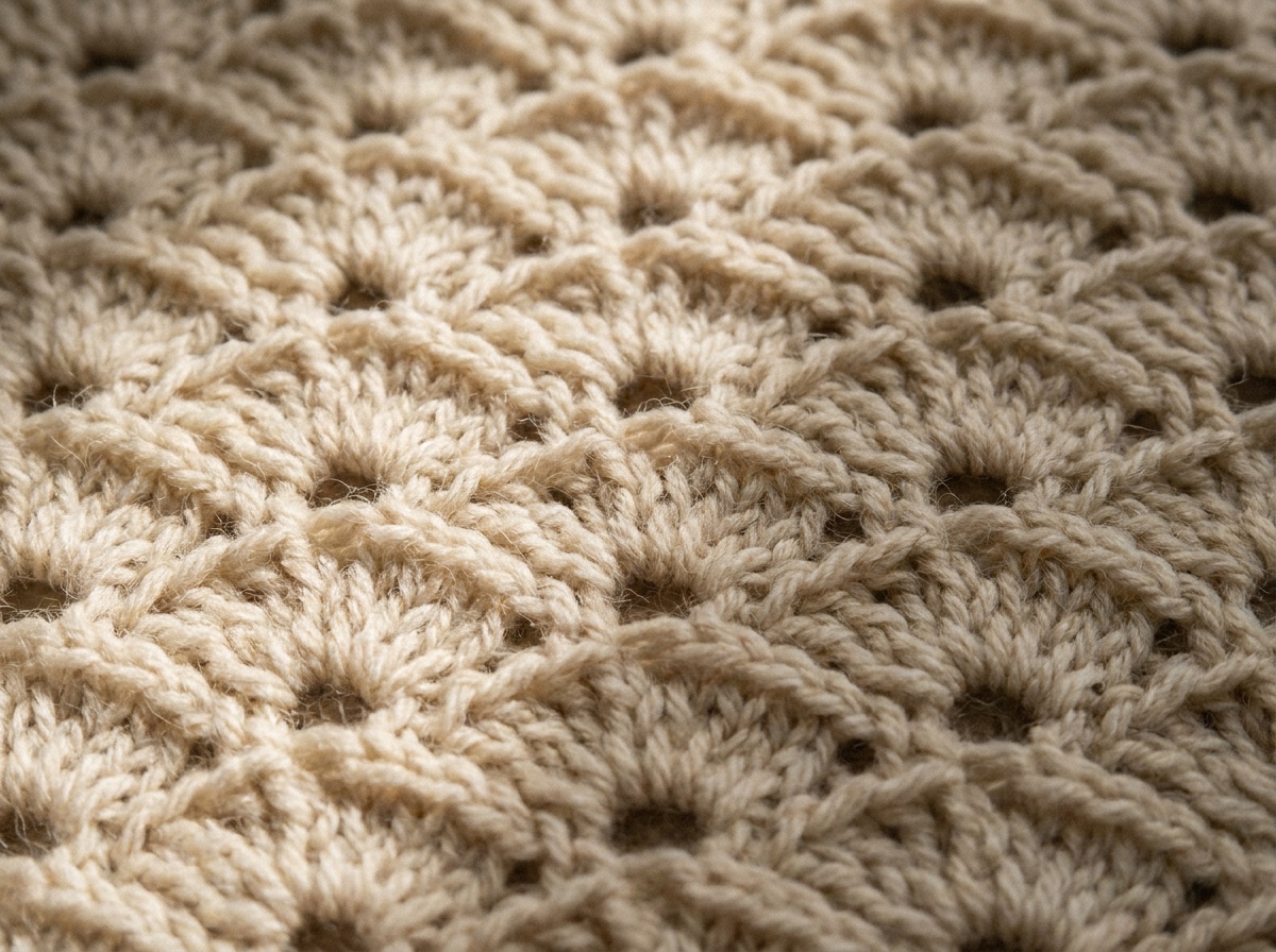 A knitted swatch of Feather and Fan