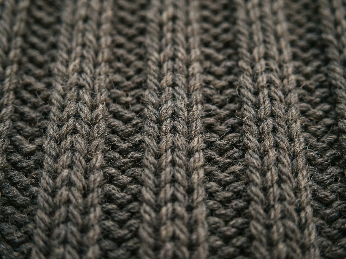 A knitted swatch of Fisherman's Rib