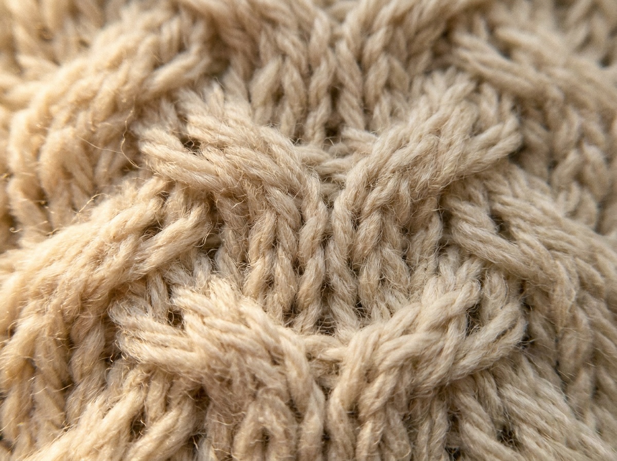 A worked swatch of Gull Stitch, knit texture visible