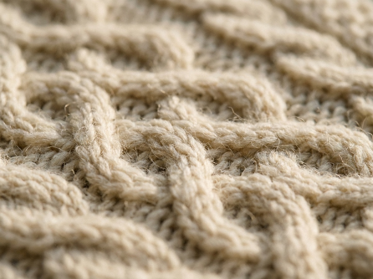 A knitted swatch of Honeycomb Cable