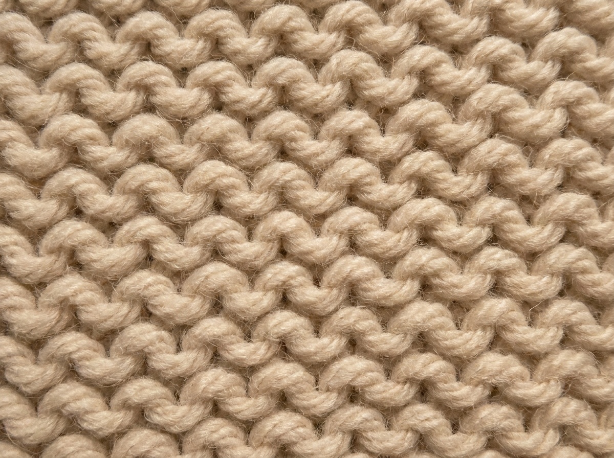 A knitted swatch of Reverse Stockinette Stitch