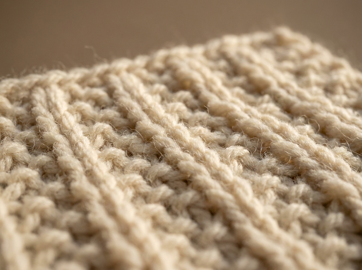 A worked swatch of Seed Rib, knit texture visible