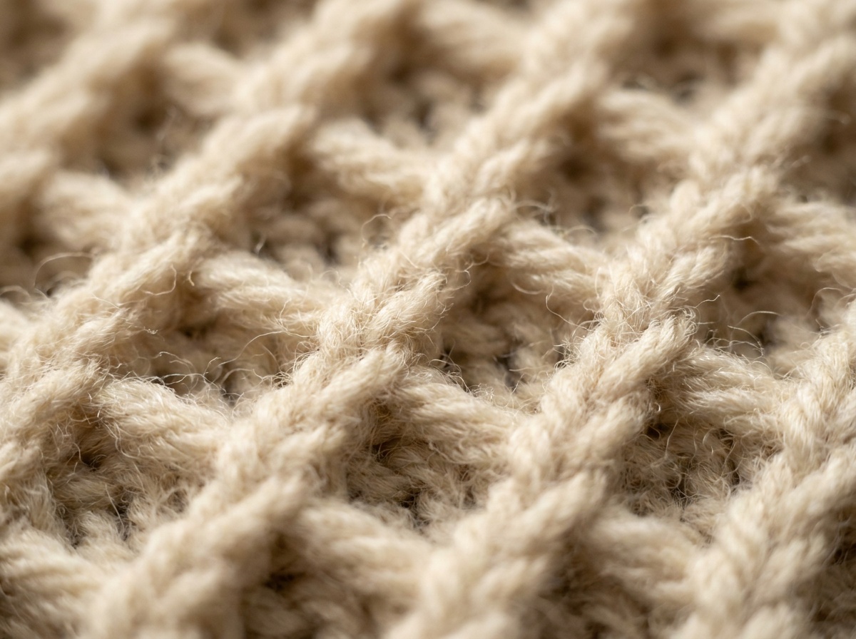 A knitted swatch of Waffle Stitch