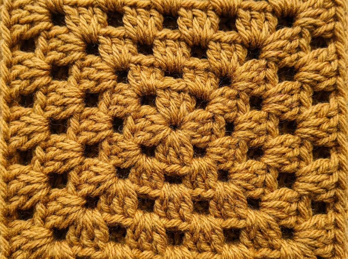 A swatch of Granny Square crochet