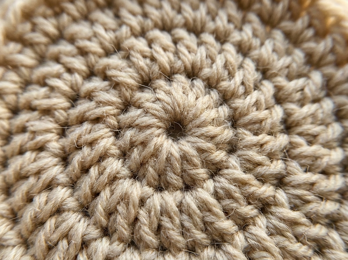 A swatch of Magic Ring crochet