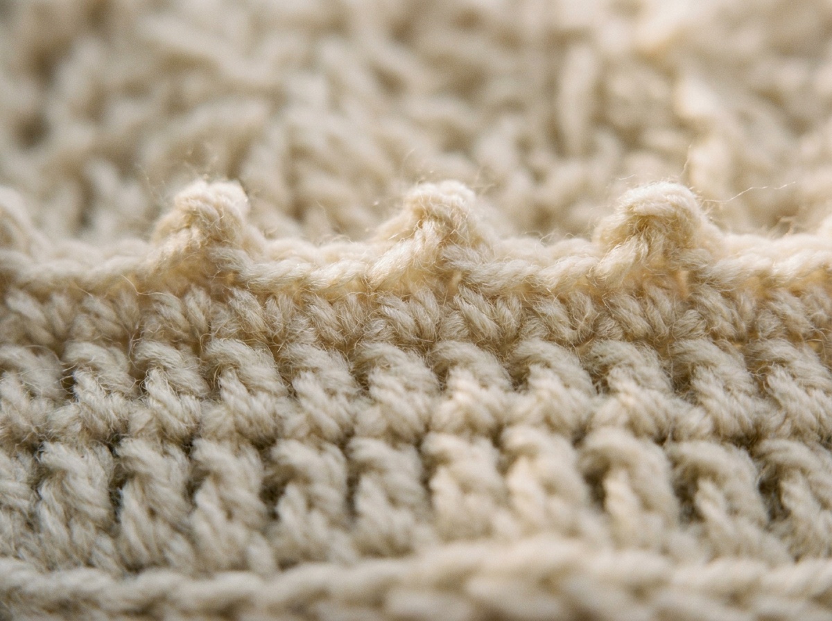 A worked swatch of Picot crochet, stitch texture visible