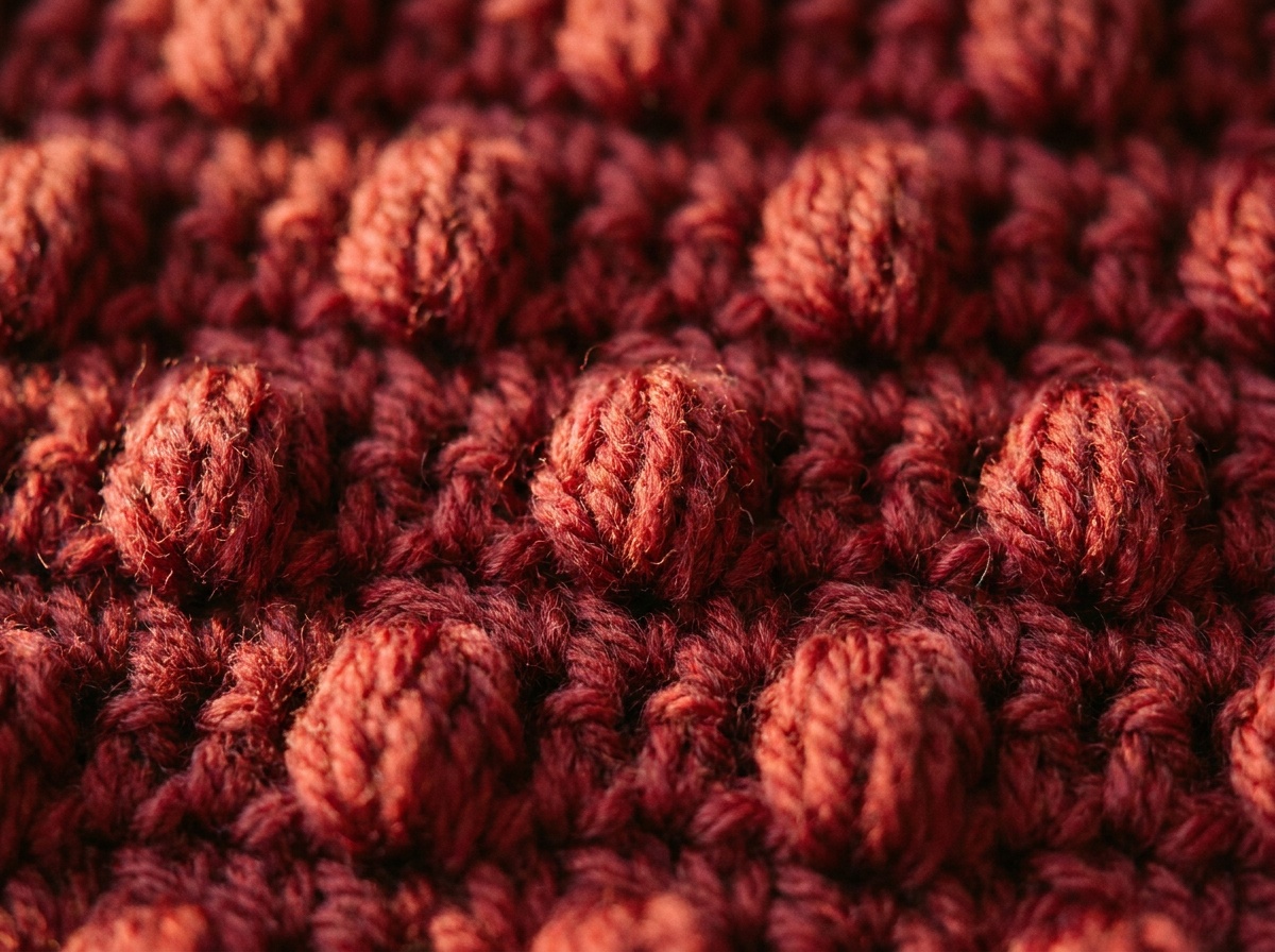A swatch of Popcorn Stitch crochet