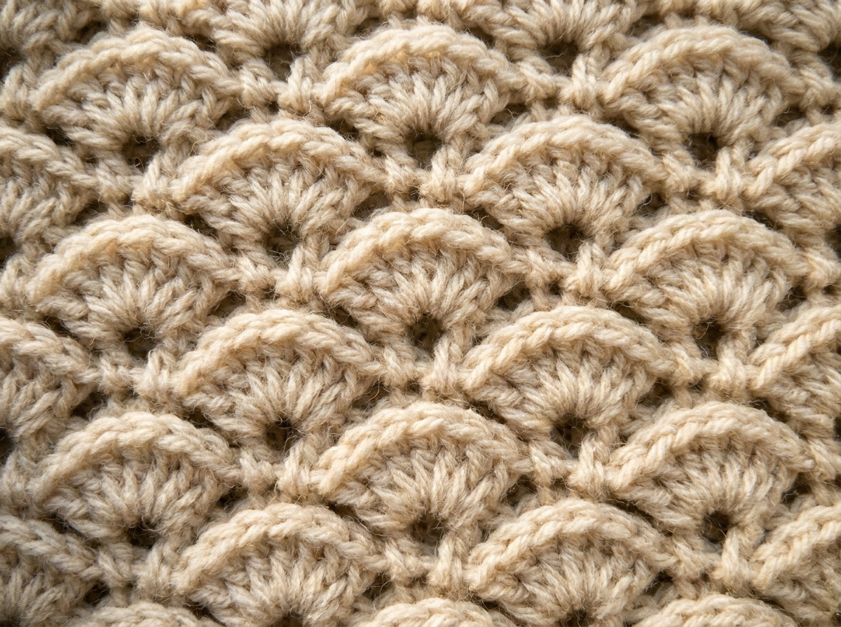 A swatch of Shell Stitch crochet